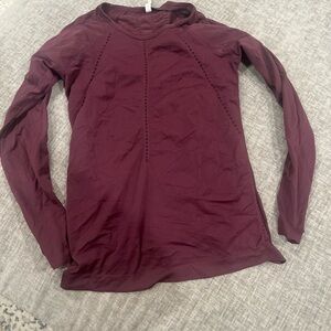 Athleta Foothill Long Sleeve Maroon Top Size XS